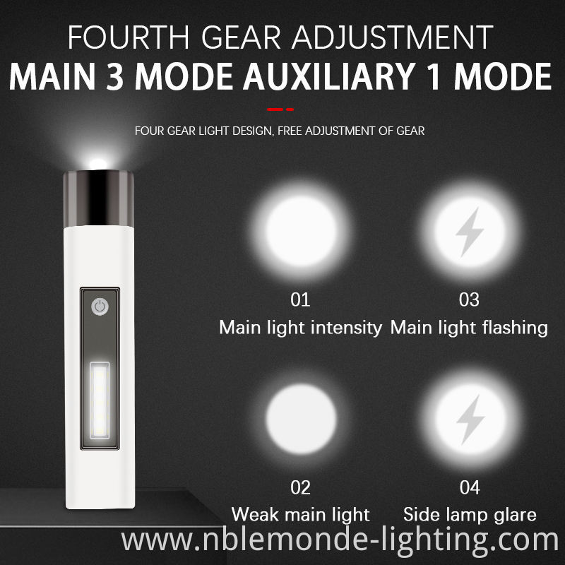 Body charging flashlight